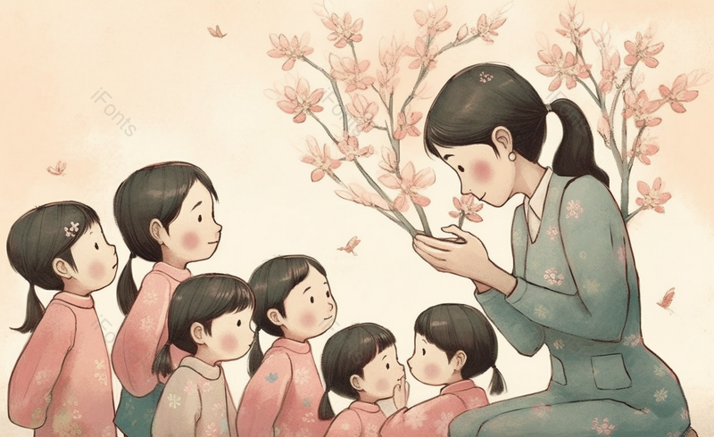 氛围感插画教师节背景图,插画/手绘图,插画/手绘图库,插画/手绘图下载,插画/手绘